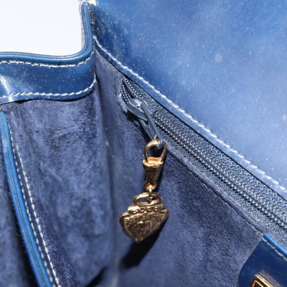 GUCCI Hand Bag Leather Navy Gold 000 46 0096 Auth ep11875 - Picture 12 of 16